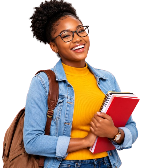 BMIT learner holding study materials